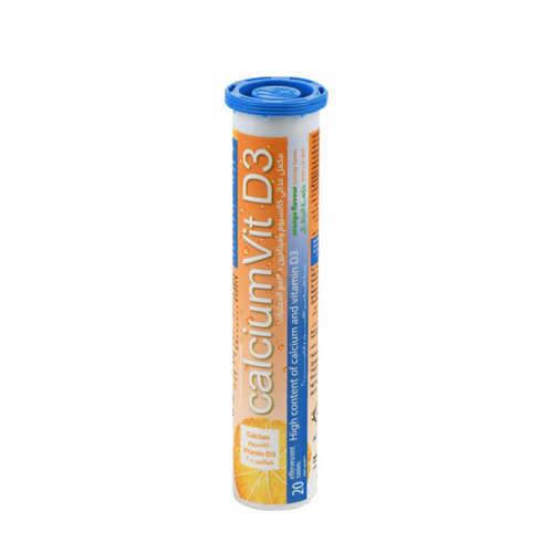 Active Lab Calcium and Vitamin D3 Orange Flavor Food Supplement - 20 Effervescent Tablets