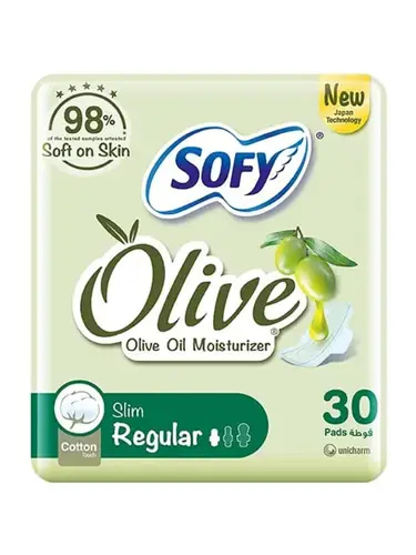 Sofy Olive Oil Regular Sanitary Pads – 30 Pieces