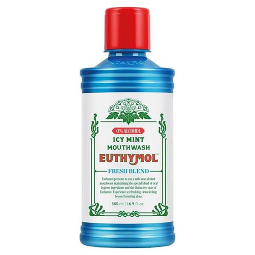 Euthymol Cool Mint Alcohol Free Mouthwash 500ml