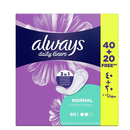 Always Comfort Protect Pantyliners 60 Pads