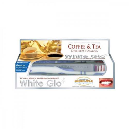 Tea & Coffee Whitening Toothpaste with Toothbrush - White Glo