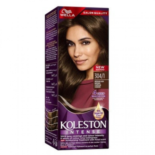 Wella Koleston Medium Ash Brown Hair Dye 304/1 110ml