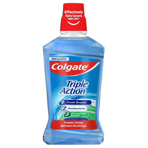 Colgate Triple Action Alcohol Free Mouthwash 500ml