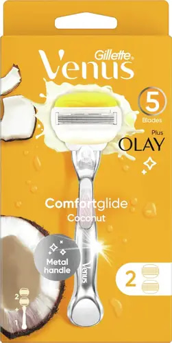 Gillette Venus ComfortGlide Coconut Women's Razor + 2 Refill Blades