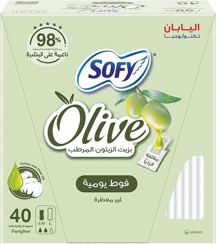 Sofy Olive Oil Daily Pantyliners – Regular 40 pcs