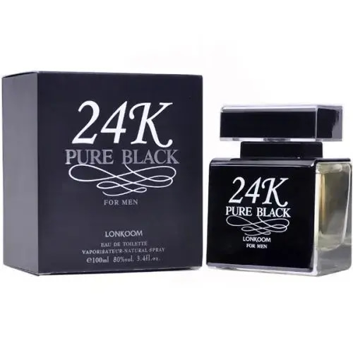 عطر 24K Pure Black من لونكوم، 100 مل، للرجال