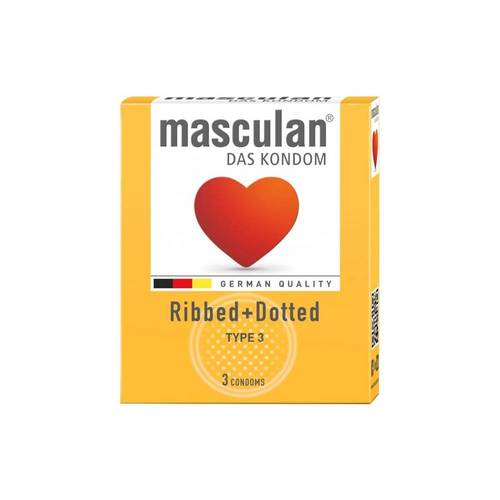 Masculan Ribbed & Grained Condoms 3pcs
