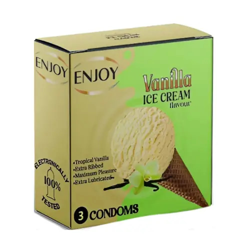 Enjoy Vanilla Ice Cream Flavored Condoms 3pcs