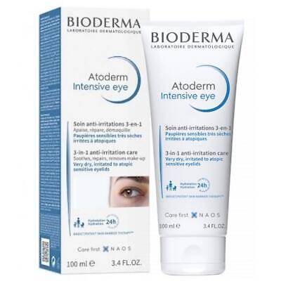 Bioderma Atoderm Intensive Eye Cream and Cleanser for Dry and Sensitive Eye Contour with Hyaluronic Acid 100ml