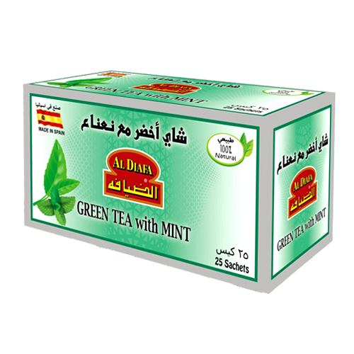 الضيافة أكياس أعشاب الشاي الأخضر مع النعناع 25 ظرف