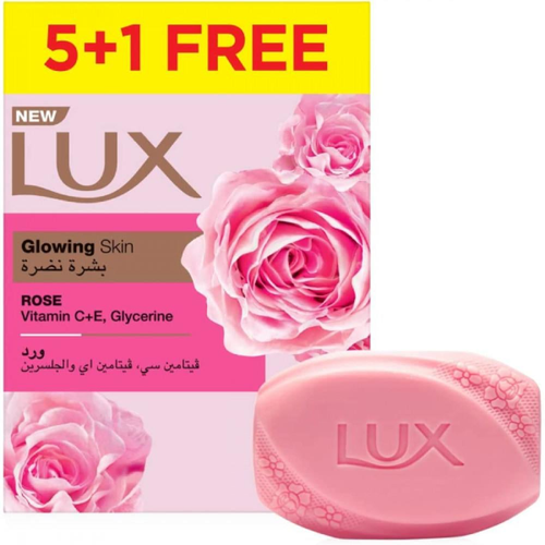 Lux Rose Soap Bar 170g Pack of 6 (5+1)