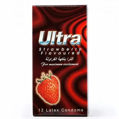 Ultra Strawberry Condoms 12 Pcs