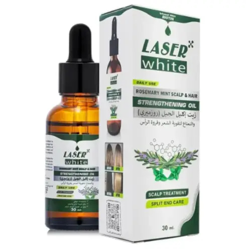 ليزر وايت زيت اكليل الجبل والنعناع لتقوية الشعر وفروة الرأس 30ml