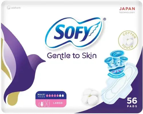 Sofy Gentle Skin Ultra Thin Large Pads with Wings 50+6 pcs