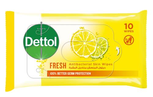 Dettol Antibacterial Skin & Surface Refreshing Wipes 10 Count