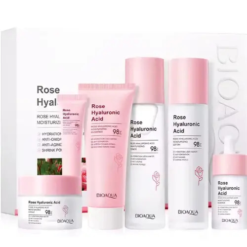 BIOAQUA Pink Hyaluronic Acid Skincare Set 6pcs
