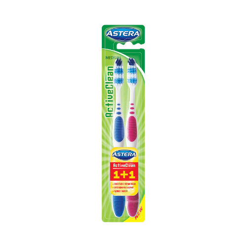 Astera Active Clean Medium Toothbrush 2*1