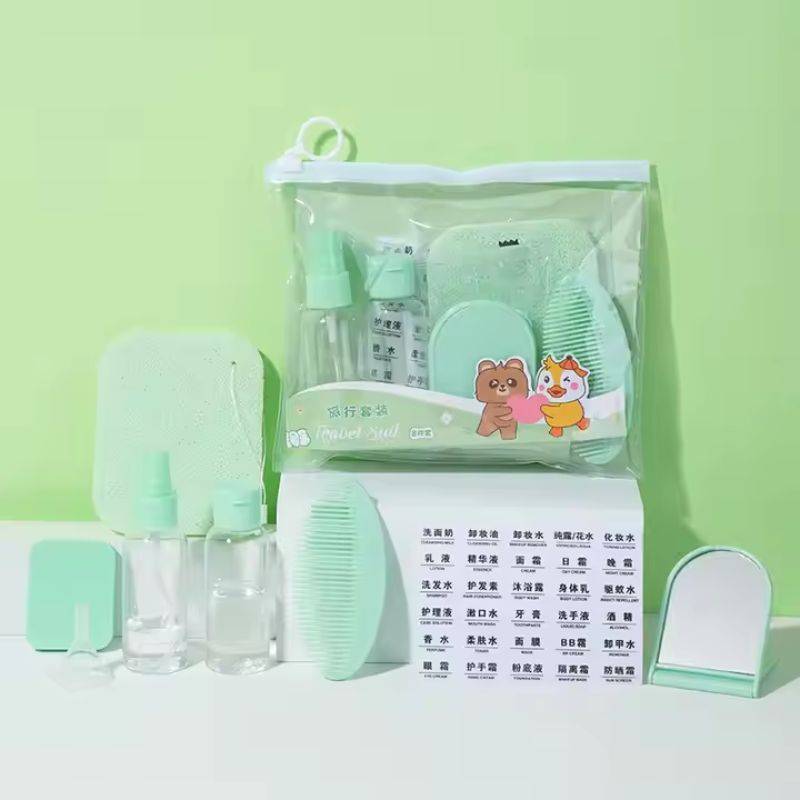 Tiffany Travel Clear Plastic Bottles Set 8 pcs SY766
