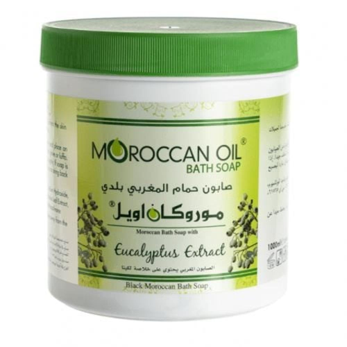 Moroccan Bath Black Soap with Eucalyptus Extract – Moroccan Oil – 1000 ml