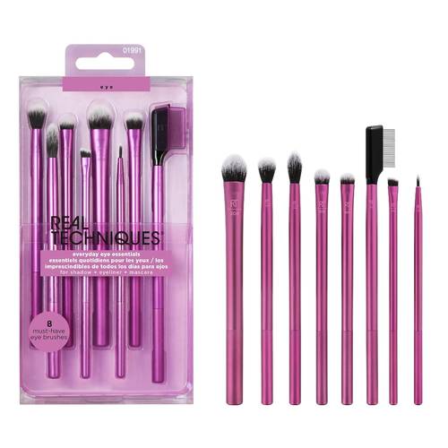 Real Techniques Everyday Eye Essentials Makeup Brush Kit - 8 Pieces