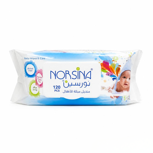 Norsina Baby Wet Wipes Blue 120 Sheets