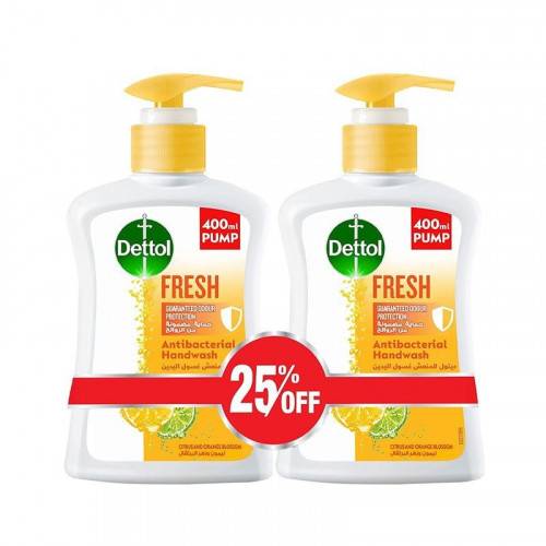 Dettol Refreshing Hand Wash Lemon & Orange 200ml. (25% OFF) 2pcs
