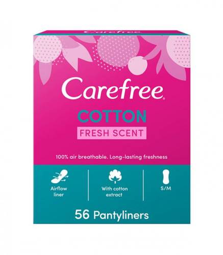 Carefree Cotton Feel Panty Liners Medium 56 Count