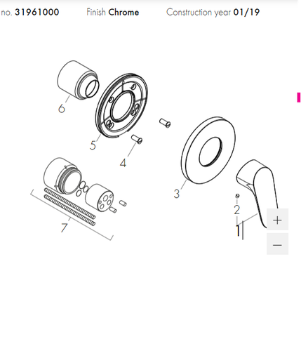 وجه خلاط شطاف دفن دائري كروم  FOCUS HANSGROHE 