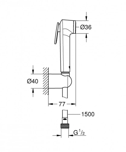 1.5 شطاف مع لي كروم  GROHE 2635300D