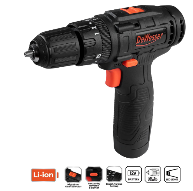 12V دريل بطارية+2بطارية DEWESSER DS-111