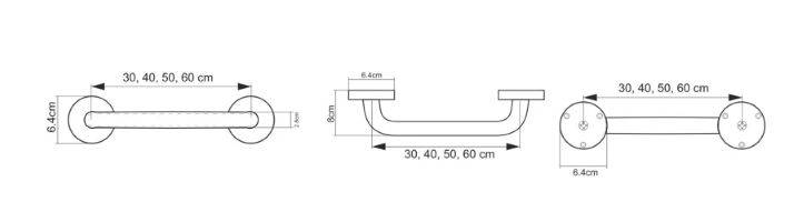 Chrome/Steel Handle 1001- Stamina 30cm 1mm SS304