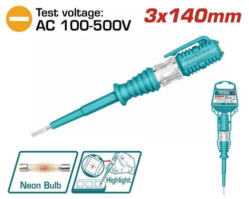مفك تيستر فاحص صغير 3X140mm THT291408 توتال