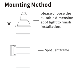 LED WALL LIGHT GU10 FRAME BLK