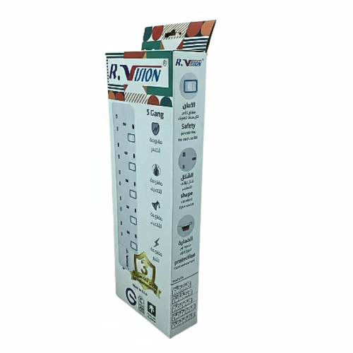 توصيلة كهرباء R-VISION الرائد العربي سعودى سلك طول 5 متر 5 مخارج فيش 13A