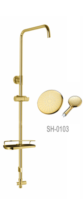 LIMA SH01 Matte Gold Dual‑Line Round Shower Bar