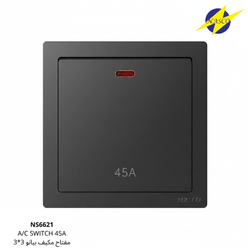 45A  a/c Switch  3*3 Black 5G NASCO