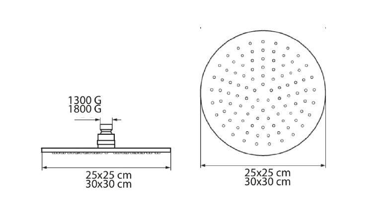 25*25 chrome round shower tray 0123 STAMINA