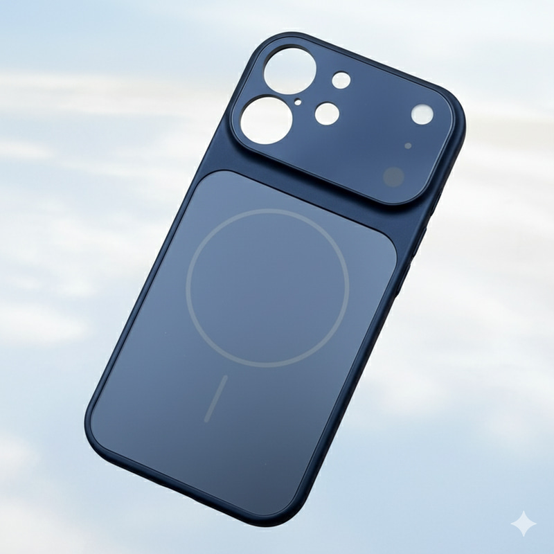 غطاء زجاجي AG لهاتف iPhone 17 أزرق