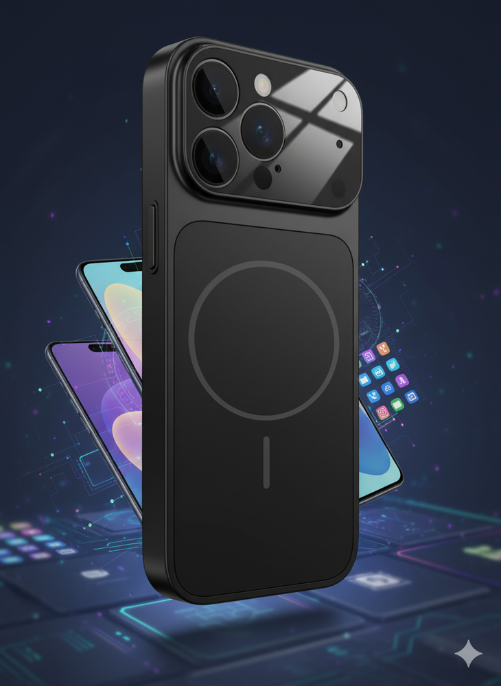غطاء زجاجي AG لهاتف iPhone 17 PRO MAX أسود
