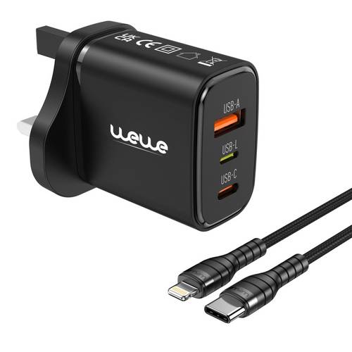 wewe wallcharger 38w with c to lighting cable