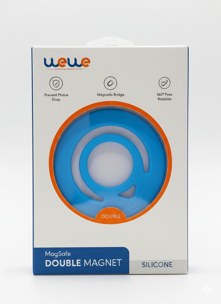 WEWE magsafe DOUBLE Magnet silicone ring blue