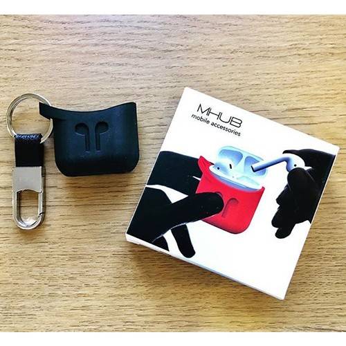 جراب سيليكون MHUB AIRPODS - أسود