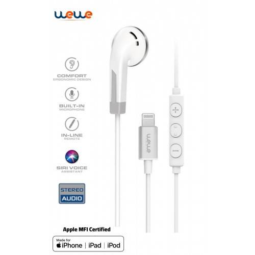 سماعات أذن wewe فردية بتصميم عالمي يمكن استخدامها يسارًا/يمينًا معتمدة من Apple MFI