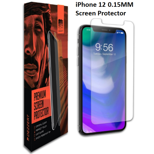 واقي شاشة زجاجي مقوى من Dezzert لهاتف iPhone 12 Mini بسمك 0.15 مم شفاف