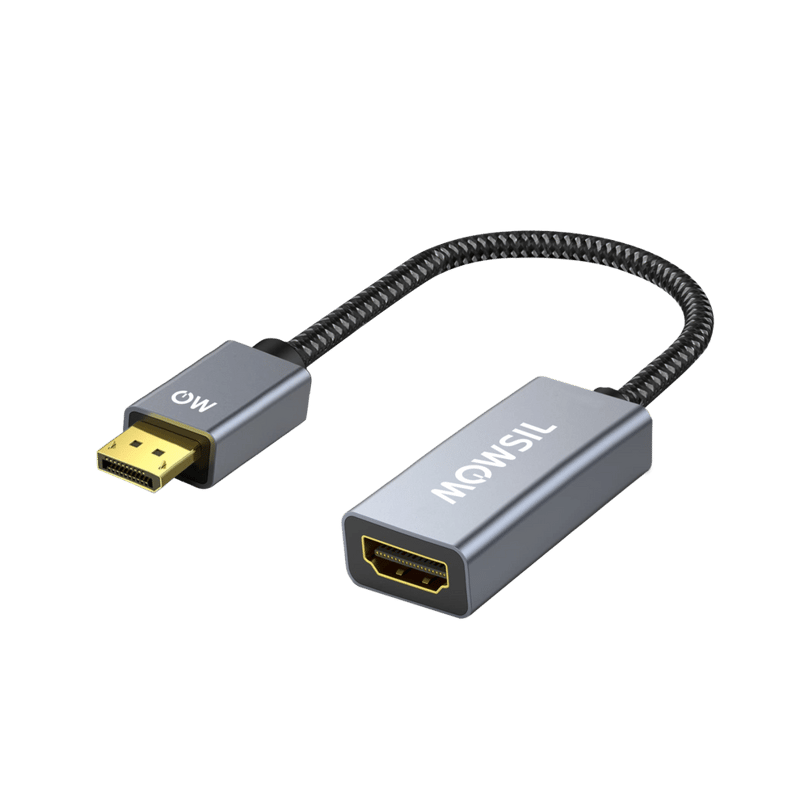 Mowsil DisplayPort to HDMI Adapter | 4K@60Hz, Gold-Plated, Aluminum Alloy, Plug & Play | Monitor TV Converter