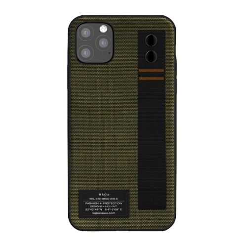 جراب Kajsa Military Collection Straps لهاتف iPhone 11 Pro باللون الزيتوني