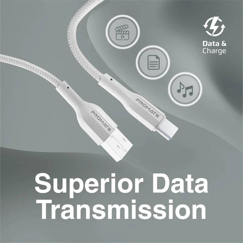 كابل بروميت أو-فليكس USB إلى تايب سي بطول 1 متر - أبيض