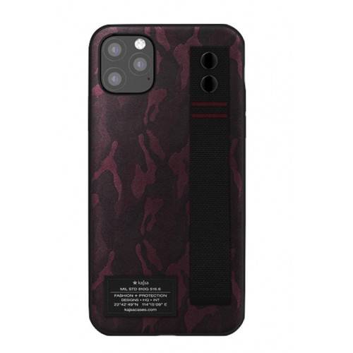 جراب Kajsa Outdoor Collection Camo Satin Straps لهاتف iPhone 11 Pro Max بلون النبيذ