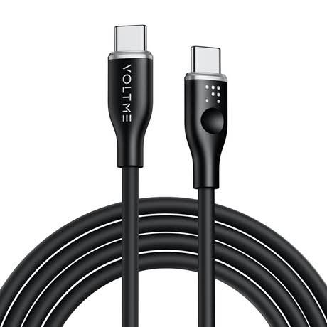 كابل شحن سريع VOLTME من USB-C إلى Lightning بطول 2 متر وقدرة 30 واط، لون أسود