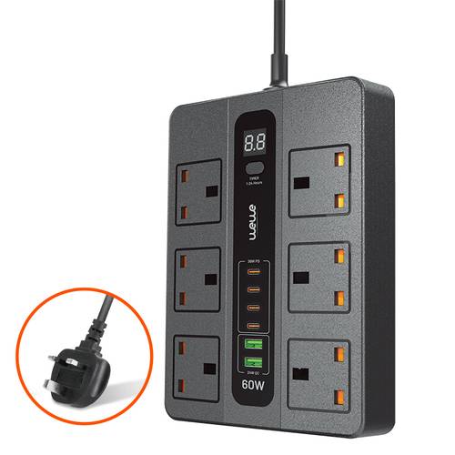 WEWE 65W FAST CHARGING POWER STRIP 3M BLACK